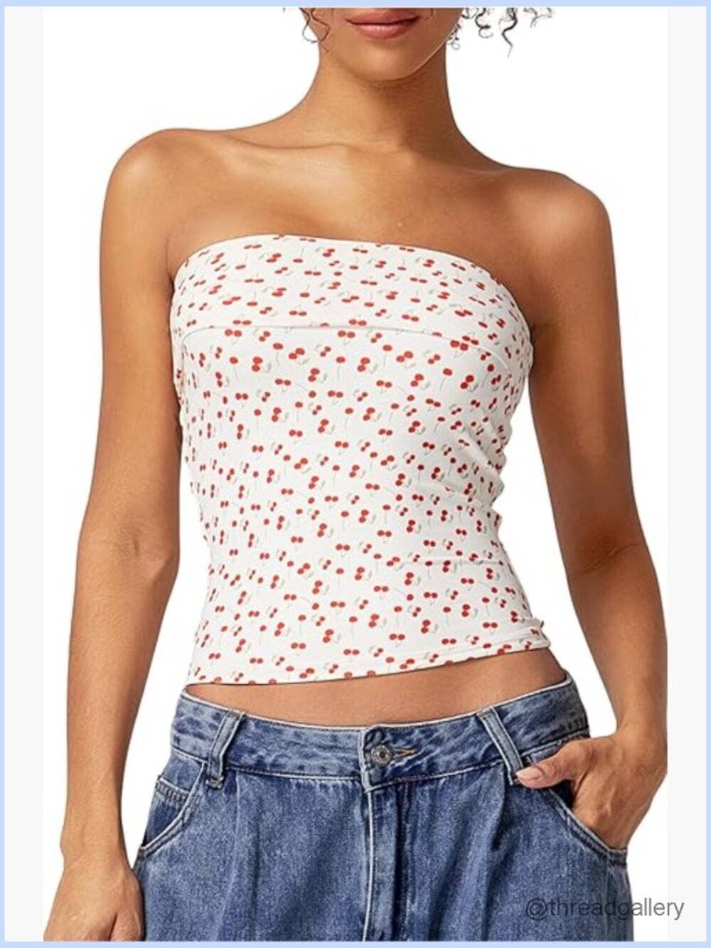 Strapless Bandeau Tank Top Double Lined Slim Fit Summer Going Out